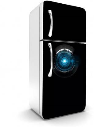 kota creations 60 cm Abstract Desing Colourfull Fridge Sticker For Double Single Door Self Adhesive Sticker