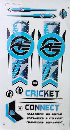 ARADHYA ENTERPRISES EMBOSS STIKER WITH 3 GRIP AND FIBER GUARD SHEET Bat Sticker