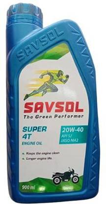 Savsol Super 4T 20W-40 API SN JASO MA2 Engine Oil (900ML) High Performance Engine Oil