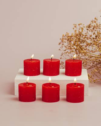 AuraDecor Set of 6 Raspberry Fragrance Votive , Burning Time 8 Hour Candle