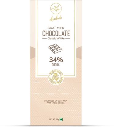 Aadvik Goat Milk Chocolate Classic White 70gms 100% Natural Bars