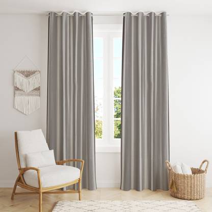 SKJ FURNISHINGS 335 cm (11 ft) Polyester Room Darkening Long Door Curtain (Pack Of 2)