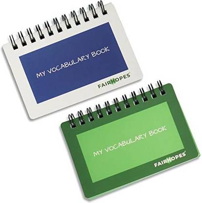FAIRHOPES My Vocabulary Book Pocket-size Writing Pad Ruled Designed For Memorizing Words Pack Of 2, Green & Blue 160 Pages