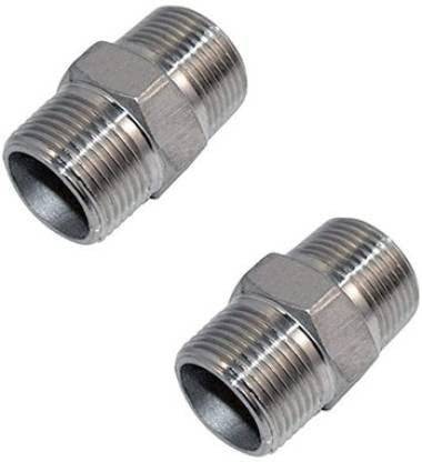 SHRI JI 1/2 Inch SS for Connecting Two Threaded Pipes or Fitting 2-Way Head Plug Pipe Joint