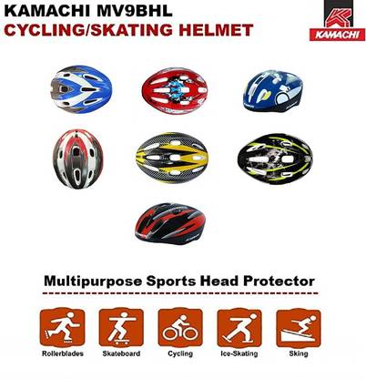 KAMACHI Cycling/Skating Helmet with Extended Polyestern|Medium|COLOR & DESIGN MAY VARY| Skating Helmet
