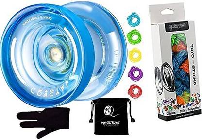 MAGICYOYO Responsive YoYo K2-Plus Crystal Blue with Yoyo Sack + 5 Strings and Yo-Yo