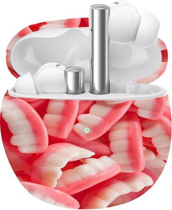 Skins HUB Teeth With Back,Front & Sides Skin, Realme Buds Air-2 Mobile Skin