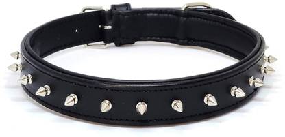 Pet Guard Spiked Dog Collars, Durable Studded Punk Spiked Rivet Adjustable Leathee Info Engraved Dog & Cat Collar Charm