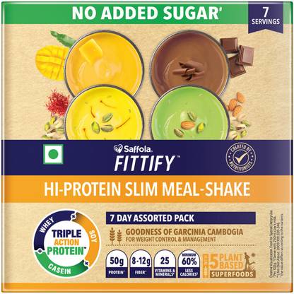 Saffola Fittify HI-Protein Weight Loss Shake Pack | 7 Servings Protein Shake