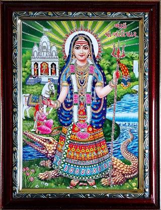 Shyam Framing Art Rajrajeshwari Khodiyar Mataji Religious Frame