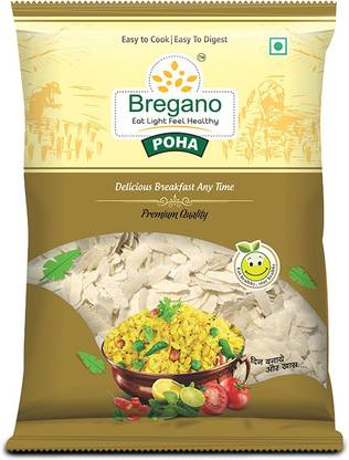 BREGANO Poha (400G) - Made from High Quality Paddy Grains Poha (Small Grain, Unpolished)