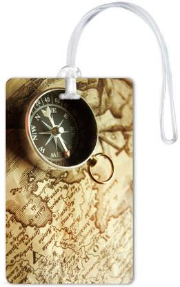 woopme Compass World Map Luggage Tag