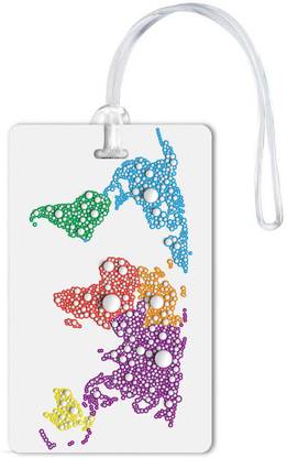 woopme World Map Design Luggage Tag