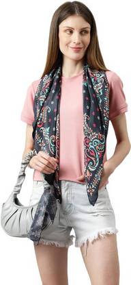 BuhaTrade Printed Silk Women Fancy Scarf