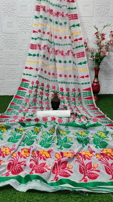 Floral Print Fashion Cotton Silk Saree
