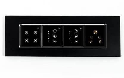 Urja Smart Automation 8M Touch Switch Board (Horizontal), 3 Switch Control + 2 Fan Regulator + 1 Plug
