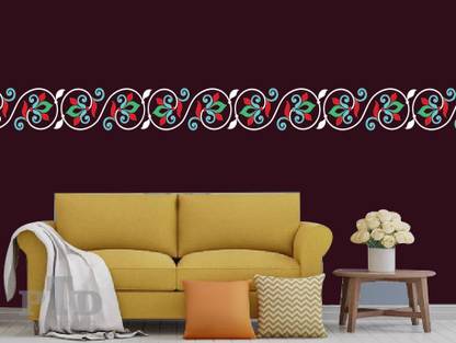 PTD imposing Border wall painting stencils for home decoration, .Reusable and washable wall stencil ( pack of 1) (24 x 10 inch) Wall stencils Stencil