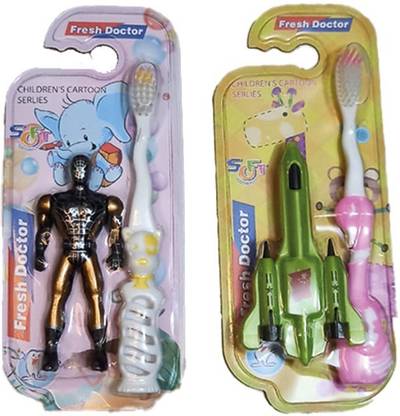 DREAM CHOICE Kids Toothbrush Combos Toy Brush For Kids Extra Soft Toothbrush (Set of 2) Extra Soft Toothbrush