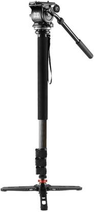Xtreme Acoustics Professional Carbon Fiber with Fluid Head Mount, Gopro with 3 Adjustable Monopod