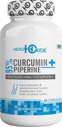 HEALTHOXIDE Curcumin 95% + Piperine 95% - 60 Veg capsules