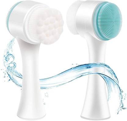 skyx 2 in1 Manual Face Soft Silicon Bristles Brush for Deep Pore face & Makeup wash