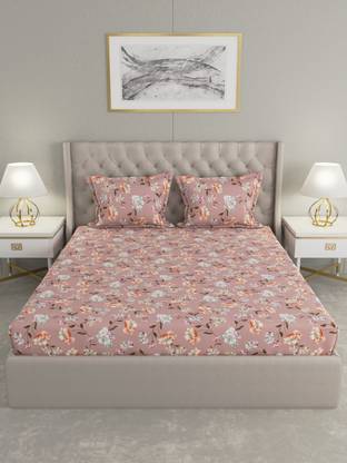 Raymond Home Microfiber Double Flat 125 TC Floral Bedsheet