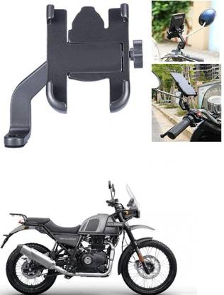 Qiisx Mirror Fitting Metal Mobile Holder For Royal Enfield Himalayan Bike Mobile Holder