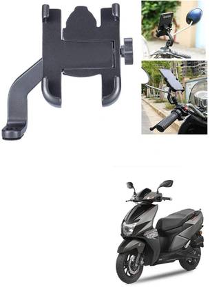 Qiisx Mirror Fitting Metal Mobile Holder For TVS NTORQ Bike Mobile Holder