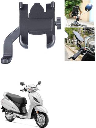 Qiisx Mirror Fitting Metal Mobile Holder For Honda Activa 6G Bike Mobile Holder
