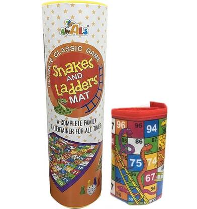 Muren Roll on Snakes and Ladders Game Mat Digital Printed with 4 Tokens and 1 Dice Game Educational Board Games