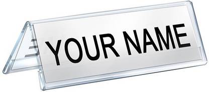 YIXT 0 Compartments Acrylic Acralic name plate for office desk