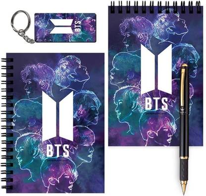 craft maniacs BTS A6 MESSAGE PADS + WOODEN KEYRING A6 Notebook UNRULED 120 Pages