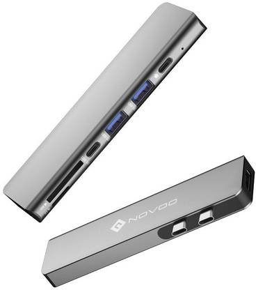 NOVOO 7in2 USB C Hub with Thunderbolt 3 4K HDMI USB C and USB 3.0 SD/TF for MacBook NVHUB7IN2WGLX USB HUB