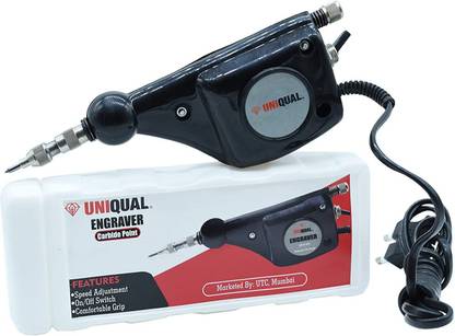 UniQual Engraver Of Carbide Tip With Alphabet & Number Stencil For Engraving Engraving Set