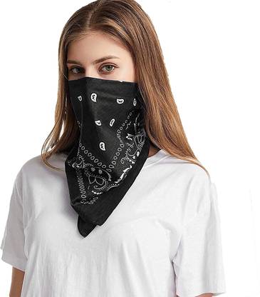 Bismaadh Unisex Paisley Bandana For All Ages ["Black"] Handkerchief