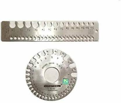 Lovely Kristeel Stainless Steel Round and Rectangular Wire Gauge Combo Pack Radius Gauge