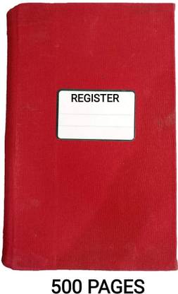 R K SALES R K Ruled Register,500 PAGES, Full Canvas Bound,, PACK OF 1 1-Part Hard Bound
