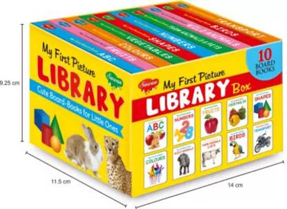 My First Library - Box Set Of 10 Colourful Board Books For Kids
