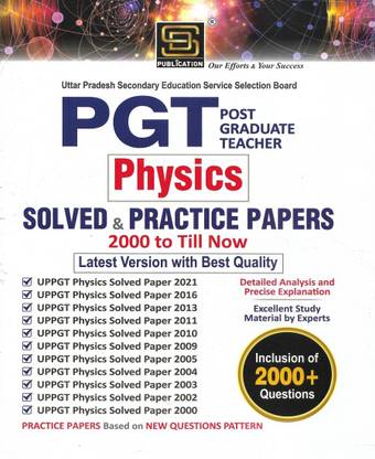 PGT Physics 2022 Solved & Practice Papers 2021 To 2000 In English