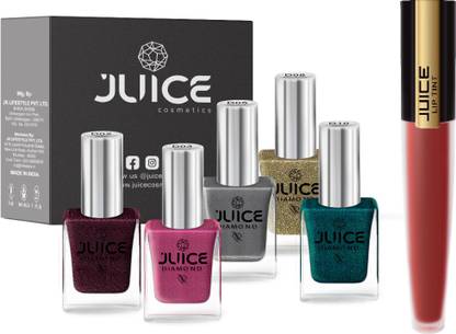 Juice | NAIL PAINT(BERRY SHIMMER-D02/DESIRE PINK-D03/SILVER BULLET-D05/MAGIC CRYSTAL-D08/MARINE CRYSTAL-D10) &LIPTINT(RED VELVET M-07)
