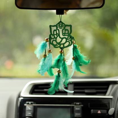 DULI Handmade Ganesha Car Hanging Dreamcatcher Windchime for Home Decoration Car Hanging Ornament