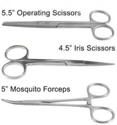 ARINEO Combo Pack of 3 Dressing Scissor Utility Forceps