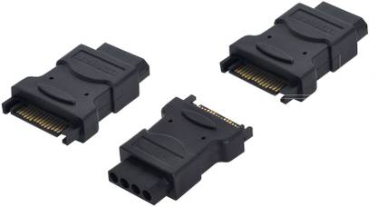 LipiWorld 15 Pin SATA Male to 4 Pin Molex Female Power Adapter For IDE Hard Drive/CD/DVD USB Adapter (Pack of 3 15 Pin to 4 Pin) Wire Connector