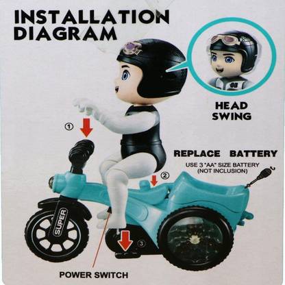 Toys World Stunt tricycle for game interacts Fully automatic experience easy to control
