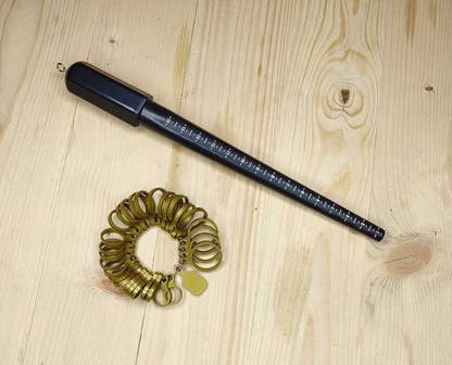 Luxuro Ring Size Stick Mandrel Finger Gauge Ring Sizer Set Measuring Sizes Jewelry Tool