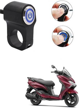 Qiisx CNC On/Off Motorcycle Handlebar Fitting With Light For Suzuki Burgman Street Handle Bar Grip For Suzuki Universal For Bike
