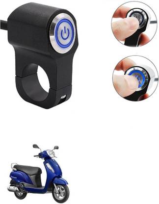 Qiisx CNC On/Off Motorcycle Handlebar Fitting With Light For Suzuki Access 125 Handle Bar Grip For Suzuki Universal For Bike