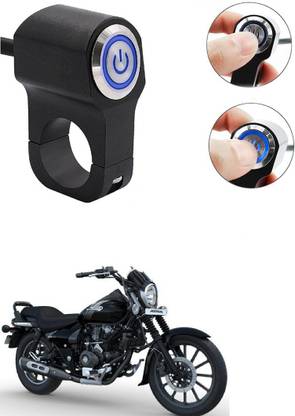 Qiisx CNC On/Off Motorcycle Handlebar Fitting With Light For Bajaj Avenger 180 Street Handle Bar Grip For Bajaj Universal For Bike