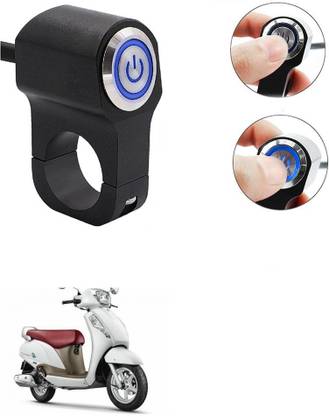 Qiisx CNC On/Off Motorcycle Handlebar Fitting With Light For Suzuki New Access 125 Handle Bar Grip For Suzuki Universal For Bike