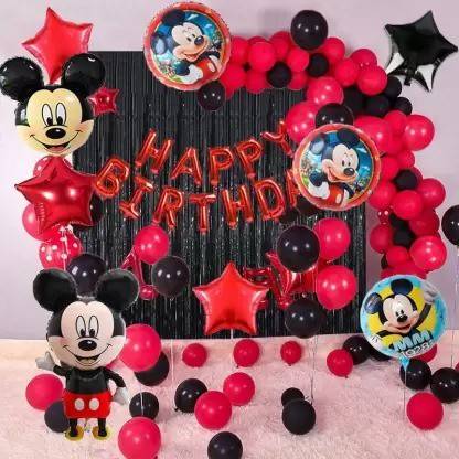 Nayugic Mickey Theme Party Decorations Full Set Balloons Items Pack of 130